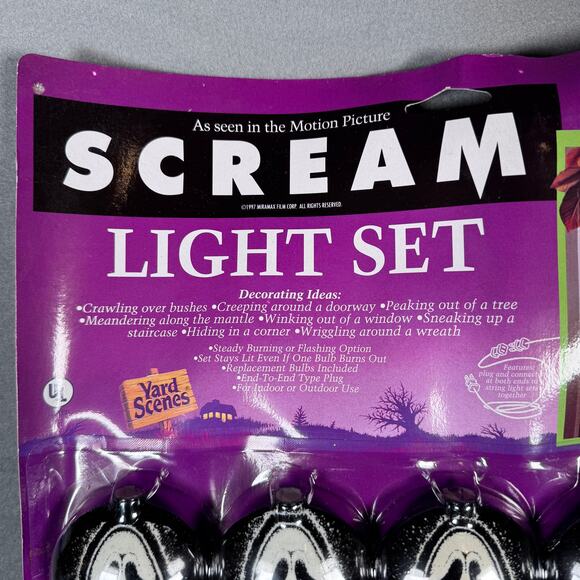 Vintage 1997 Scream Light Set Fun World Halloween Yard Scenes Ghostface Mask B - Picture 2 of 11